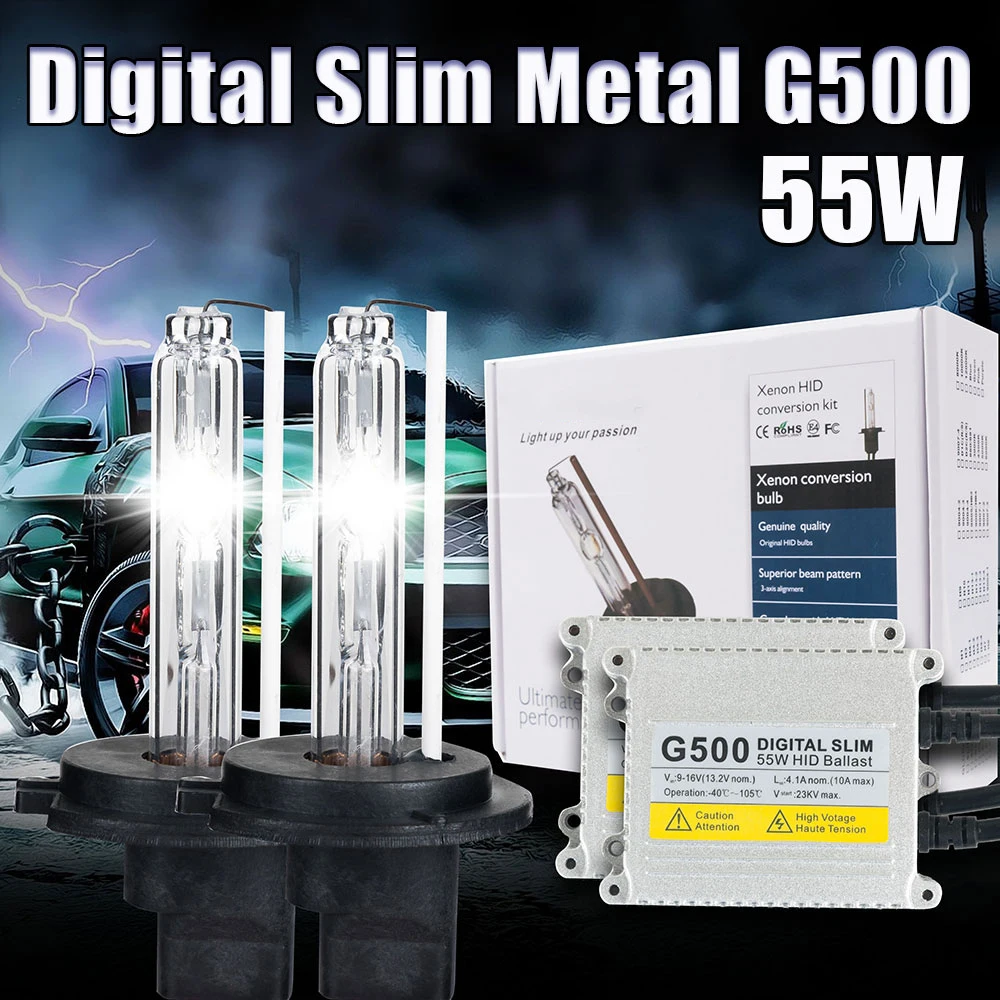 AC 55 Вт H4 ксеноновая лампа цифрового металлического подшипника Комплект ballast HID H7 H1 H3 H11 9005 9006 881 D2S ксенона 4300 К 5000 6000 К 8000 К Автомобильный свет