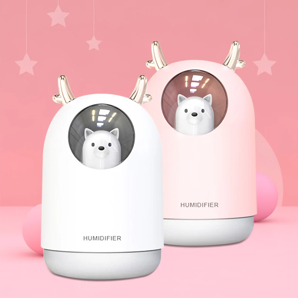 

Cartoon Ultrasonic Electric USB Air Humidifier 300ML Pet Timing Aroma Essential Oil Diffuser Cool Mist Maker Fogger With Light
