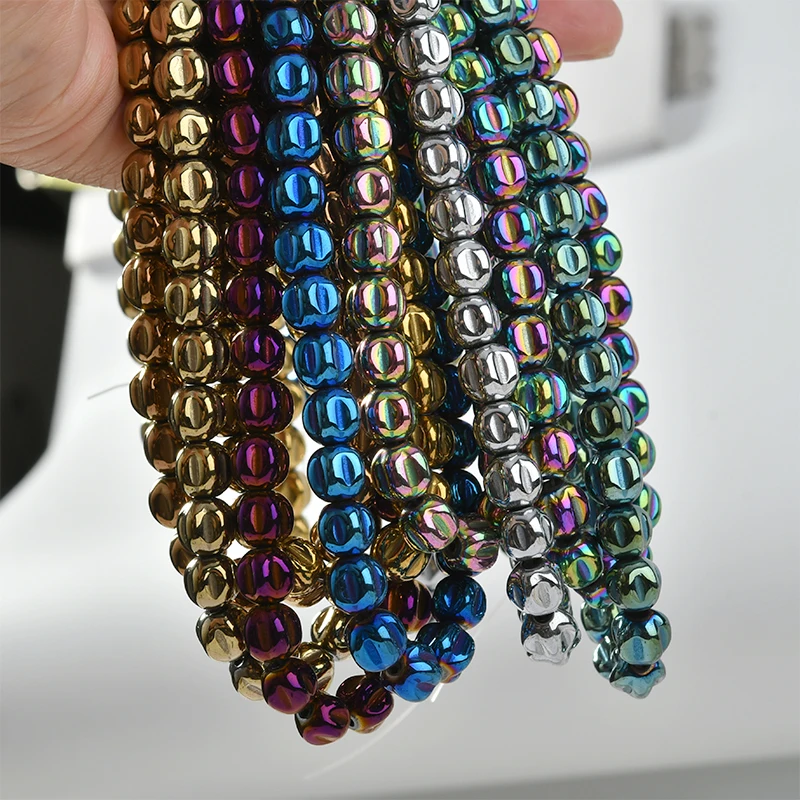 Colorful Black Stone 8mm Pumpkin Beads DIY Ear Stud Bracelet Necklace Antique Hairpin Material Handmade Beaded 55pcs | Украшения и
