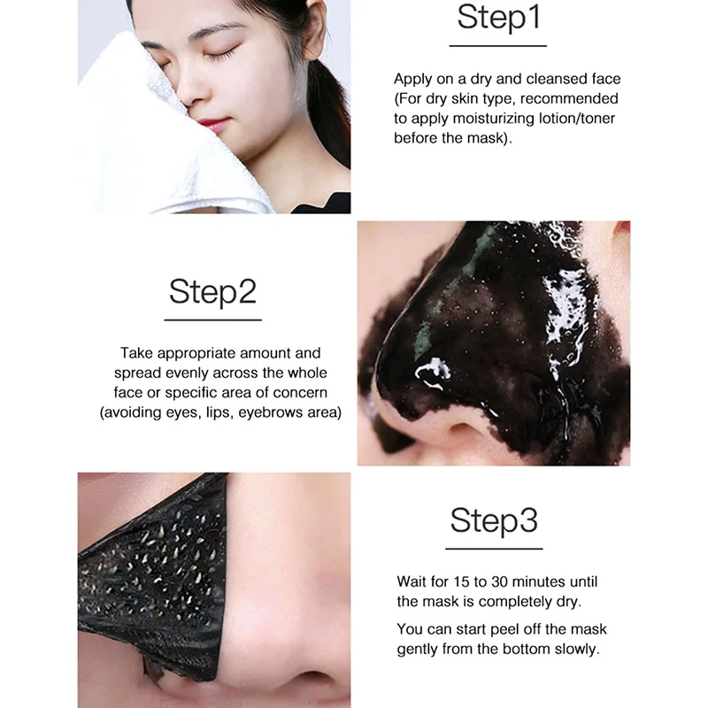 Мужская и женская маска для удаления черных точек бамбуковый уголь