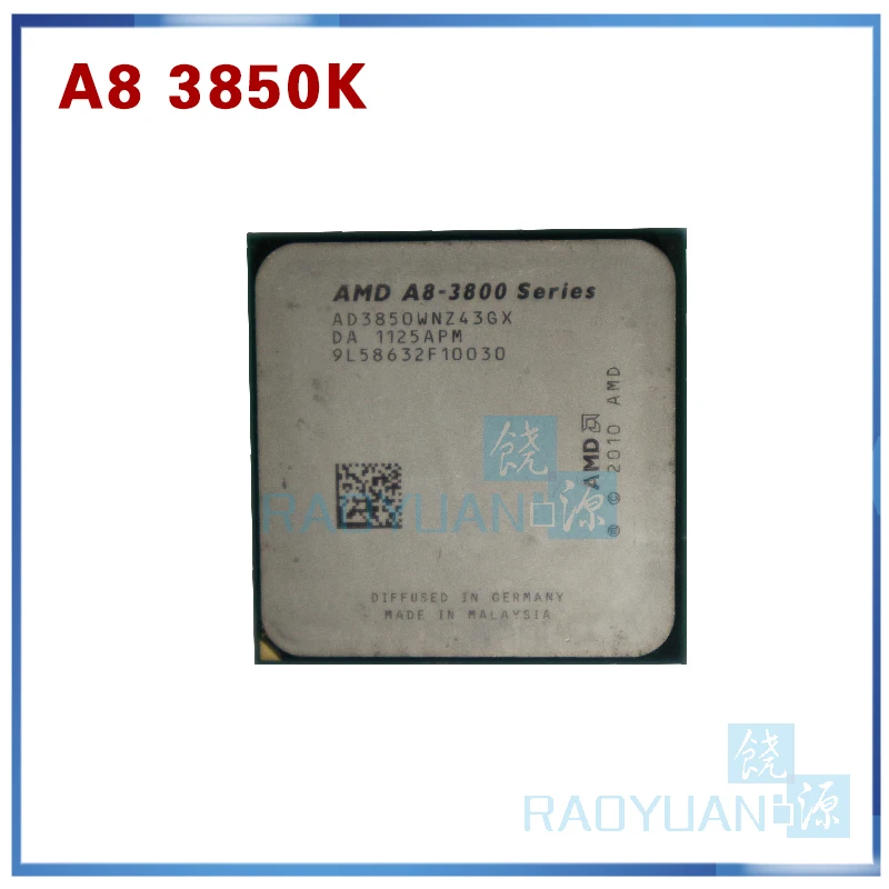 AMD A Series A8 3850 2 9 ГГц 100 Вт Quad Core Процессор процессор AD3850WNZ43GX 3850K сокет FM1/ 905pin|cpu