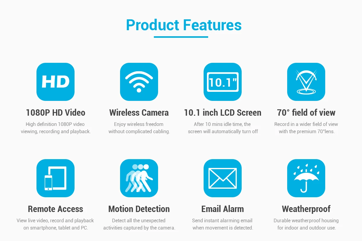 SANNCE 1080p HD Беспроводная система безопасности 10," ЖК-экран 4 шт. 2.0MP открытый Wifi ip-камера набор камер наблюдения