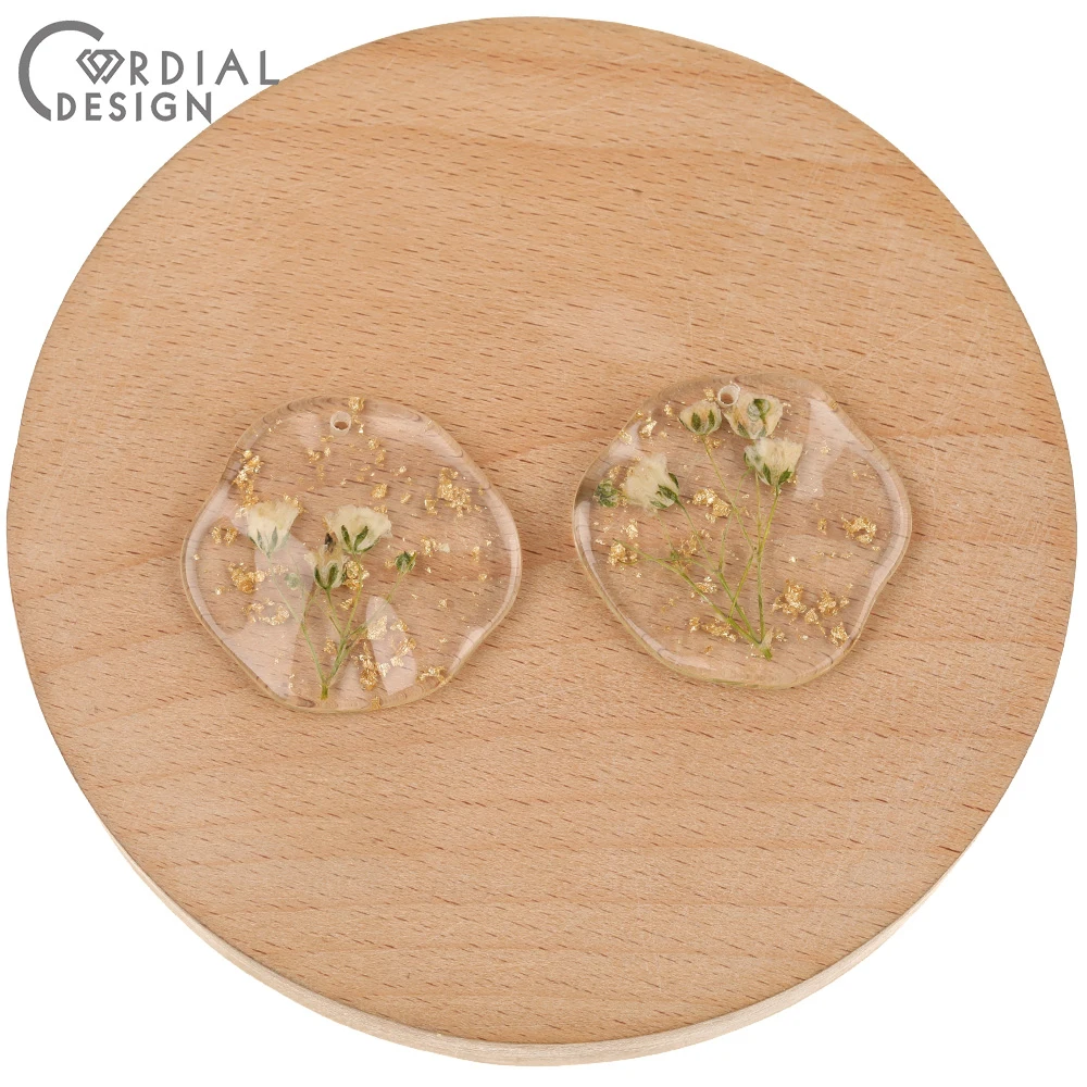 

Cordial Design 50Pcs 30*32MM Jewelry Findings & Component/Charms/Wave Coin Shape/Hand Made/Flower In Resin Beads/DIY Pendant