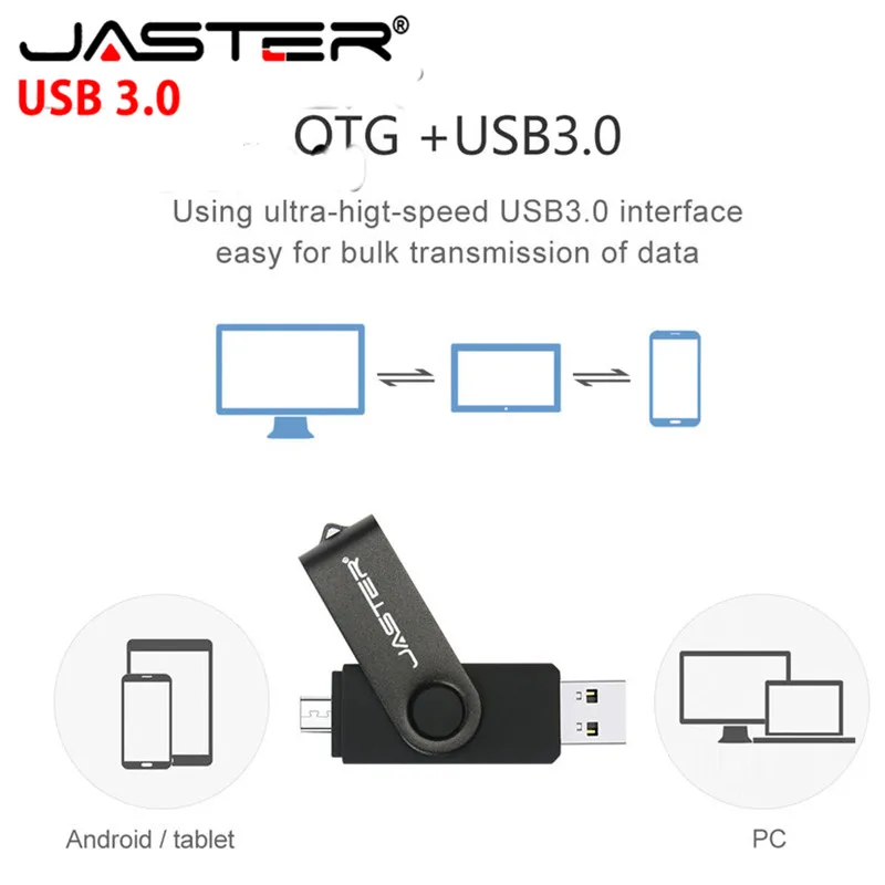 Металлический USB флеш накопитель JASTER usb 3 0 OTG 16 ГБ 32 64 128 ГБ|USB флэш-накопители| |