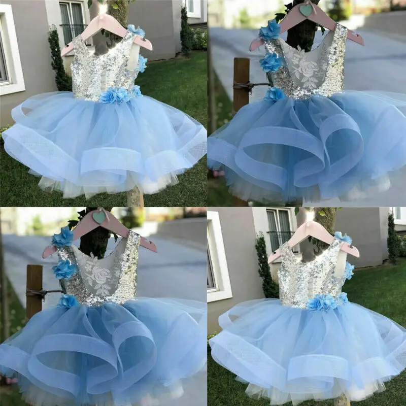 Girl Kids Tutu Dress Sequins Princess Party Wedding Flower Tulle Dresses | Детская одежда и обувь