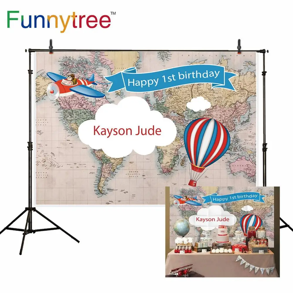 Фотофон Funnytree с изображением приключений путешествий первого дня рождения