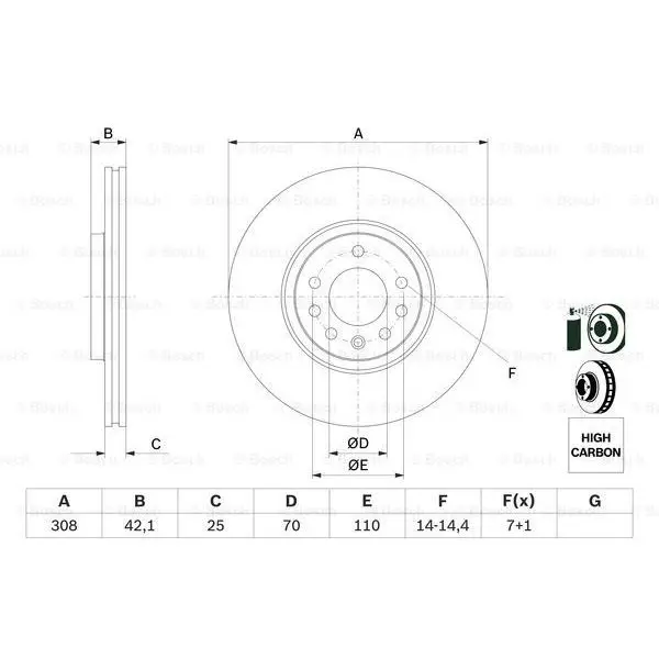 Диск тормозной передний Opel Astra Saab 9 5 2.0/1.9CDTi 99 BOSC|Тормозной цилиндр| |