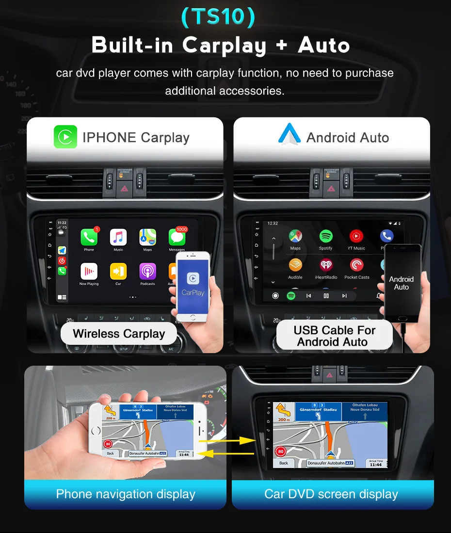 MEKEDE Android 10 автомобильный DVD ПК Мультимедийный DVD-плеер GPS навигатор стерео радио