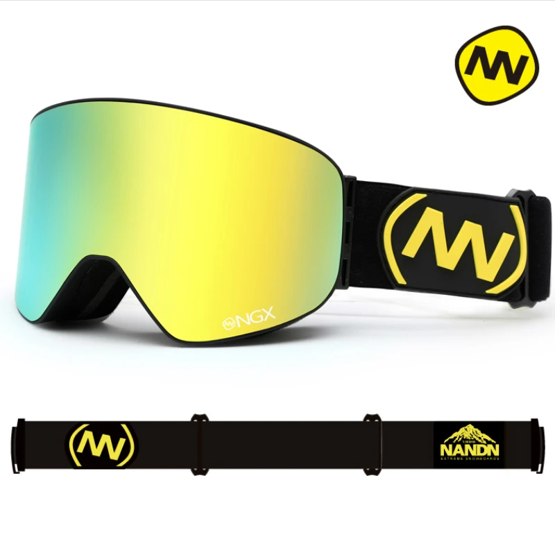 Профессиональные мужские и женские лыжные очки двухслойные большие сферические