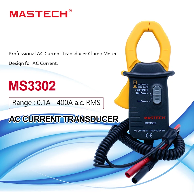 MASTECH AC Зажим преобразователь тока MS3302 0.1A-400A измеритель-преобразователь зажим True RMS TRMS MASTECH MS3302