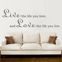new live love quotes decal removable vinyl sticker mural poster decor livingroom bedroom background wall art decoration hq782