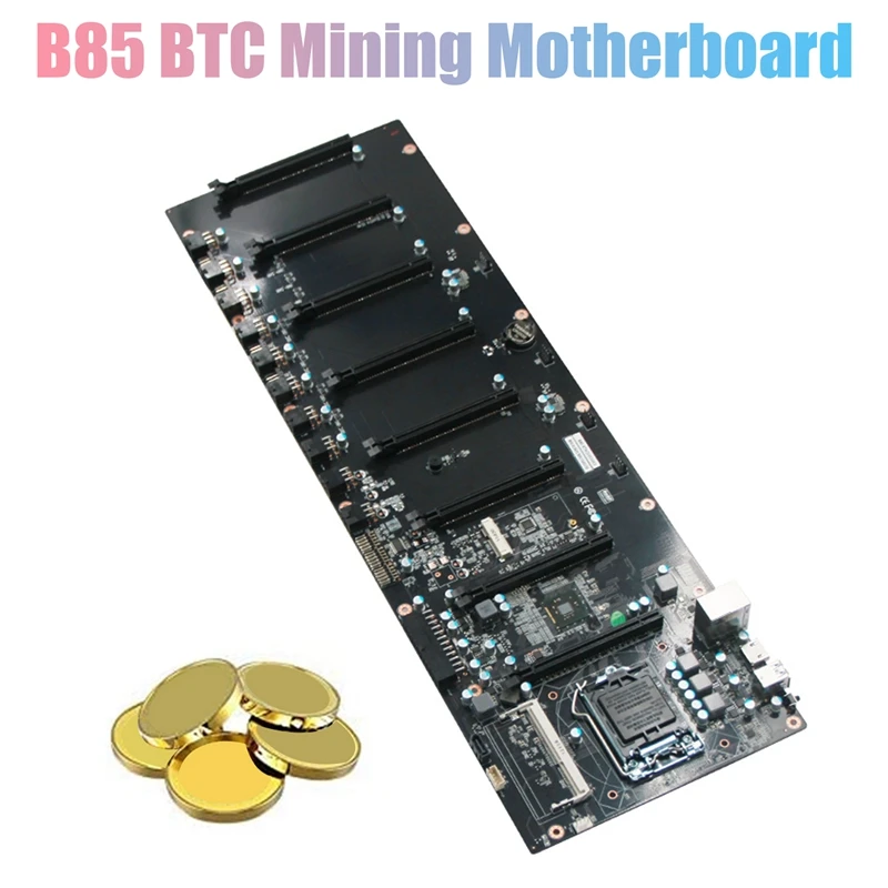

B85 BTC Mining Motherboard DDR3 RAM Socket 8XPCIE X16 Support for LGA1150 4Th I3 I5 I7/Pentium/Celeron CPU for ETH