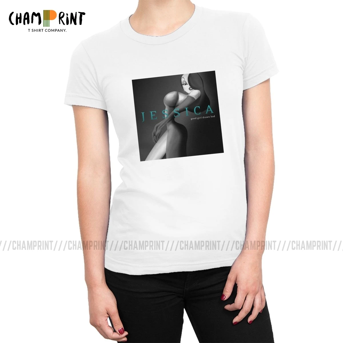 Хорошая девушка нарисованные плохие футболки для женщин кто обрамил Роджера