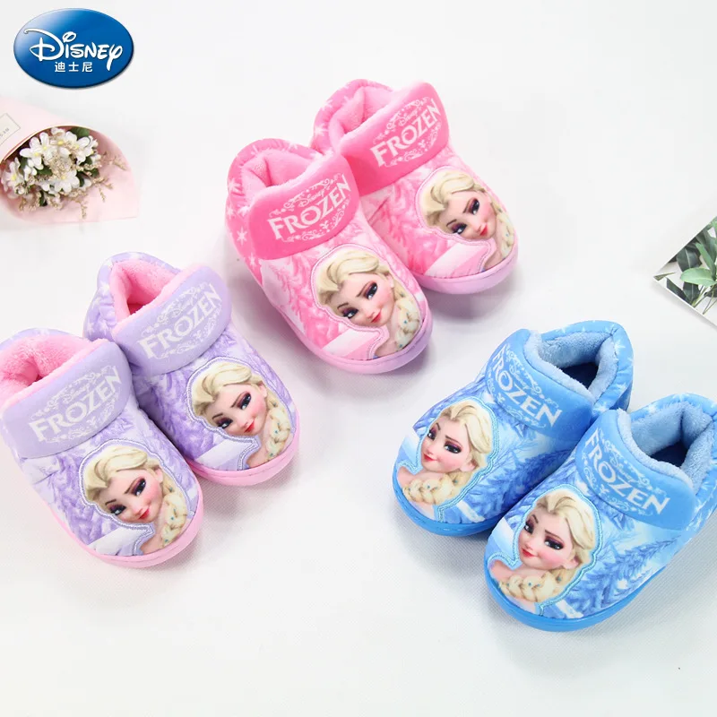 Хлопковые тапочки для девочек Холодное сердце новинка зимы 2019 детская теплая