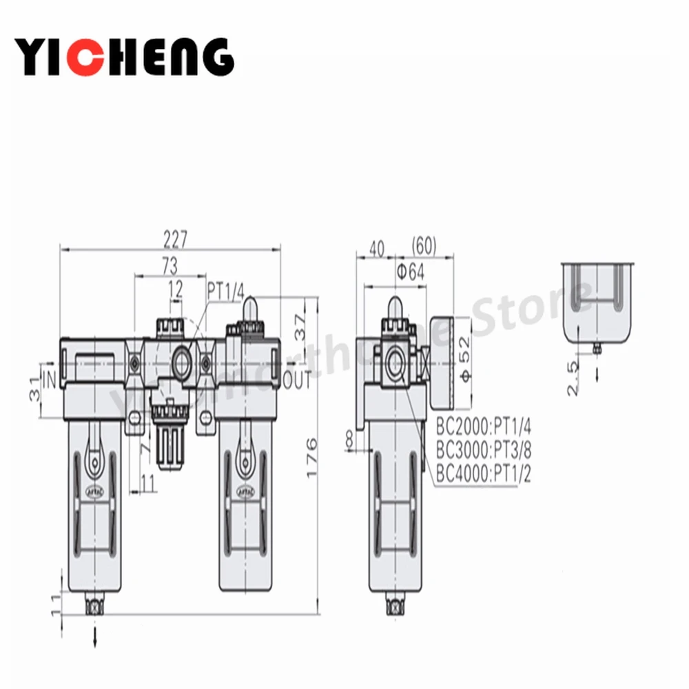 1 шт. высококачественный фильтрующий элемент медный 1/4 &quot3/8&quot 1/2 &quotсепаратор
