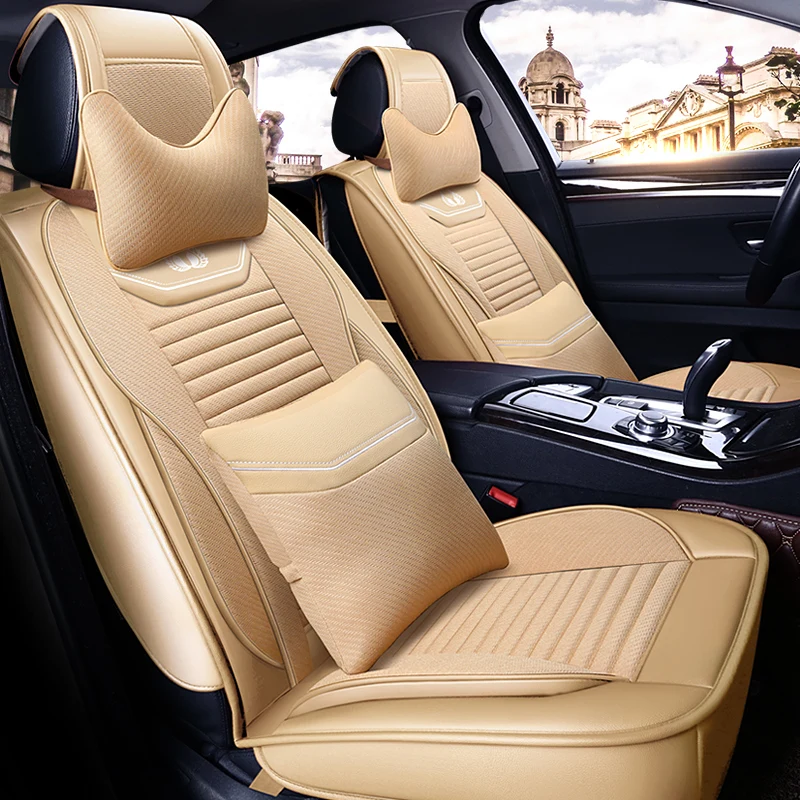 Полное покрытие из искусственной кожи чехлы для автомобильных сидений льна Opel adam