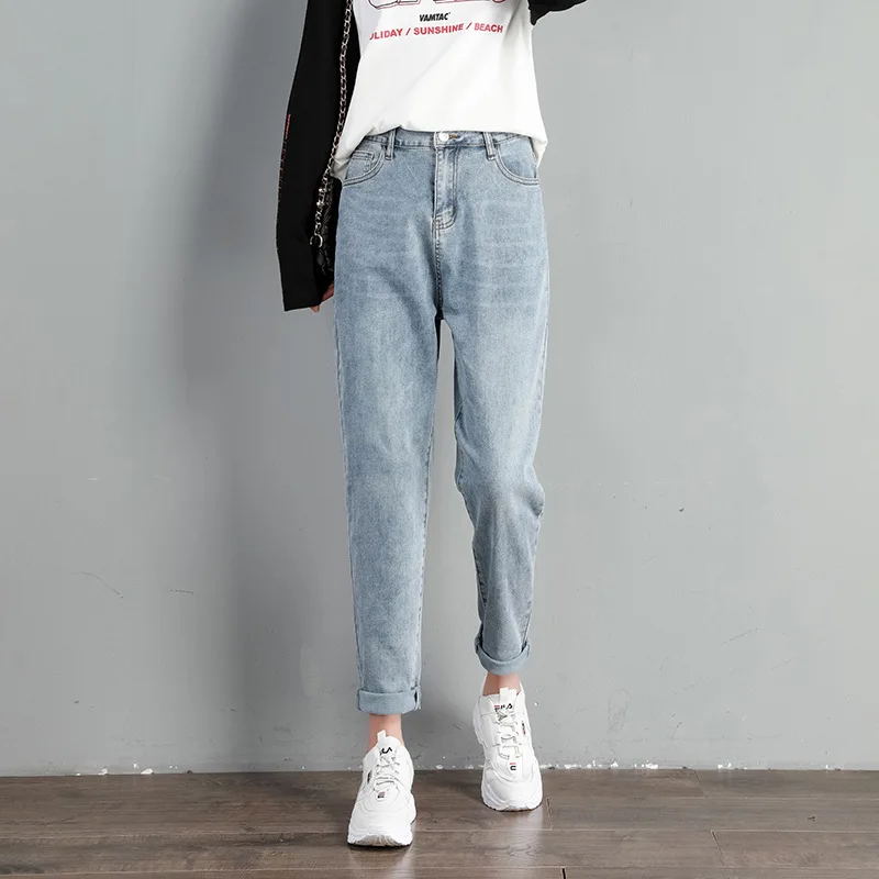 

Женские джинсы оверсайз с высокой талией, большие синие широкие брюки, женские эластичные брюки оверсайз