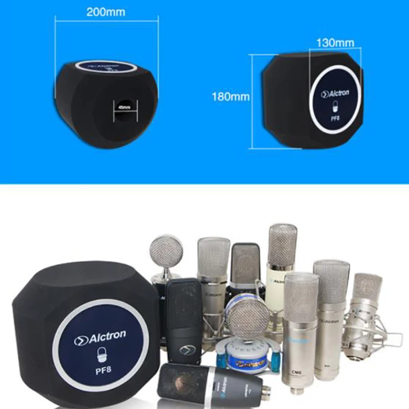 Ветрозащитная губчатая крышка Alctron PF8 пенка для микрофона шумоподавляющая и