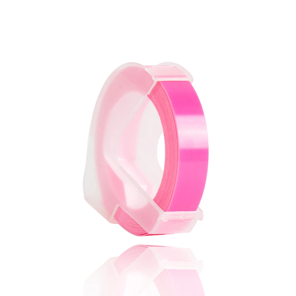 fluopink Смешанные цвета 3D ПВХ тиснение DIY этикетка лента совместимый с dymo 1610 12965 1540 1880 motex E-101 ручной принтер этикеток ручной работы - Цвет: fluopink