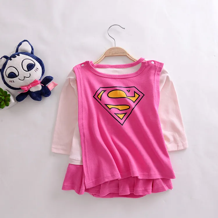 Superman Romper Costume With Removable Cape Fashion Baby Superhero Jumpsuit Infant Toddler Superboy Batman Onesie Multi 3-18M