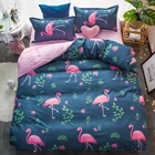 Комплекты постельного белья с изображением фламинго, простыня, пододеяльник, Королевский, двуспальный размер, наволочки, пододеяльник, постельное белье, 34 шт.