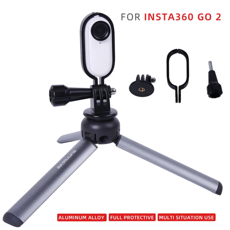 

Для Insta360 GO 2 защитная рамка из алюминиевого сплава Регулируемый кронштейн с адаптером 1/4 для штатива автомобильный штатив на присоске