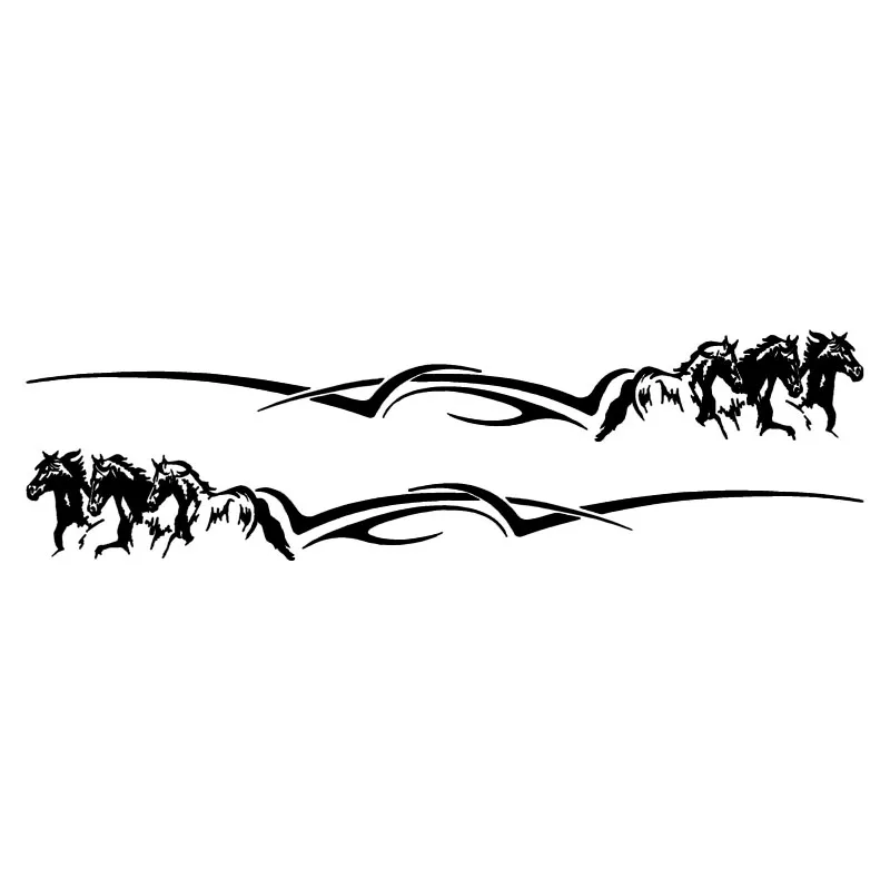 

20cm*5cm Cool Horse Pattern Car Door Decorative Decal Stylish Car Sticker Accessories Black/Silver