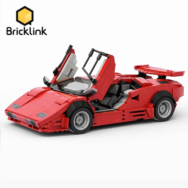 

Bricklink Technical Car Countachs QV Lamborghinis Speed Champion City Racer Vehicle Creative Expert MOC Set Building Blocks Toys