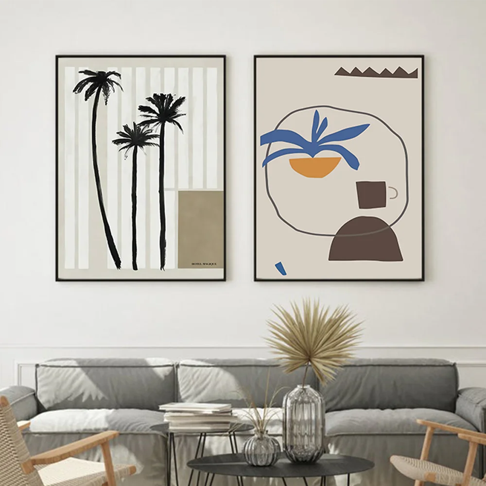 

Girl Abstract Palm Tree Plant Nordic Posters And Prints Wall Art Canvas Painting Wall Pictures For Living Room Home Decor