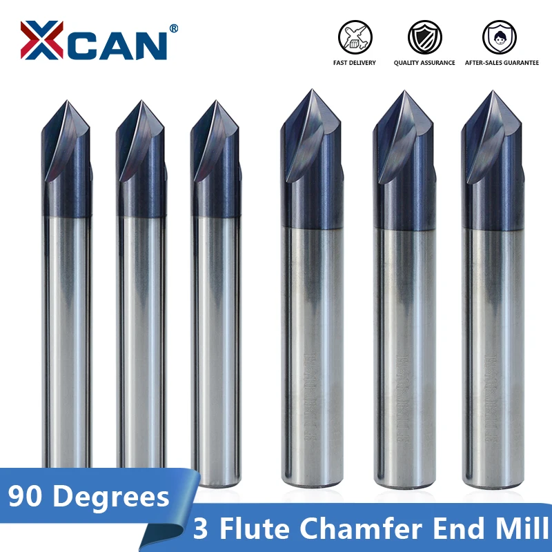 Концевая фреза XCAN твердосплавная для снятия заусенцев с ЧПУ 90 градусов 2 12 мм 3