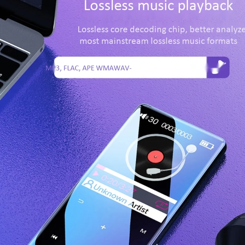 

HFES Yescool X10 Music Player Full Screen Hd Press Bluetooth Mp4 1.8-Inch Color Screen Mp3 Player 32Gb Ram