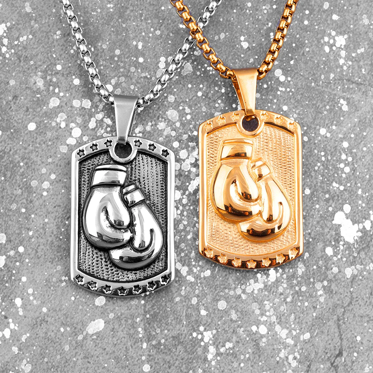 Золото тег Боксёрские перчатки боксеры Для мужчин ожерелья подвески цепочки для