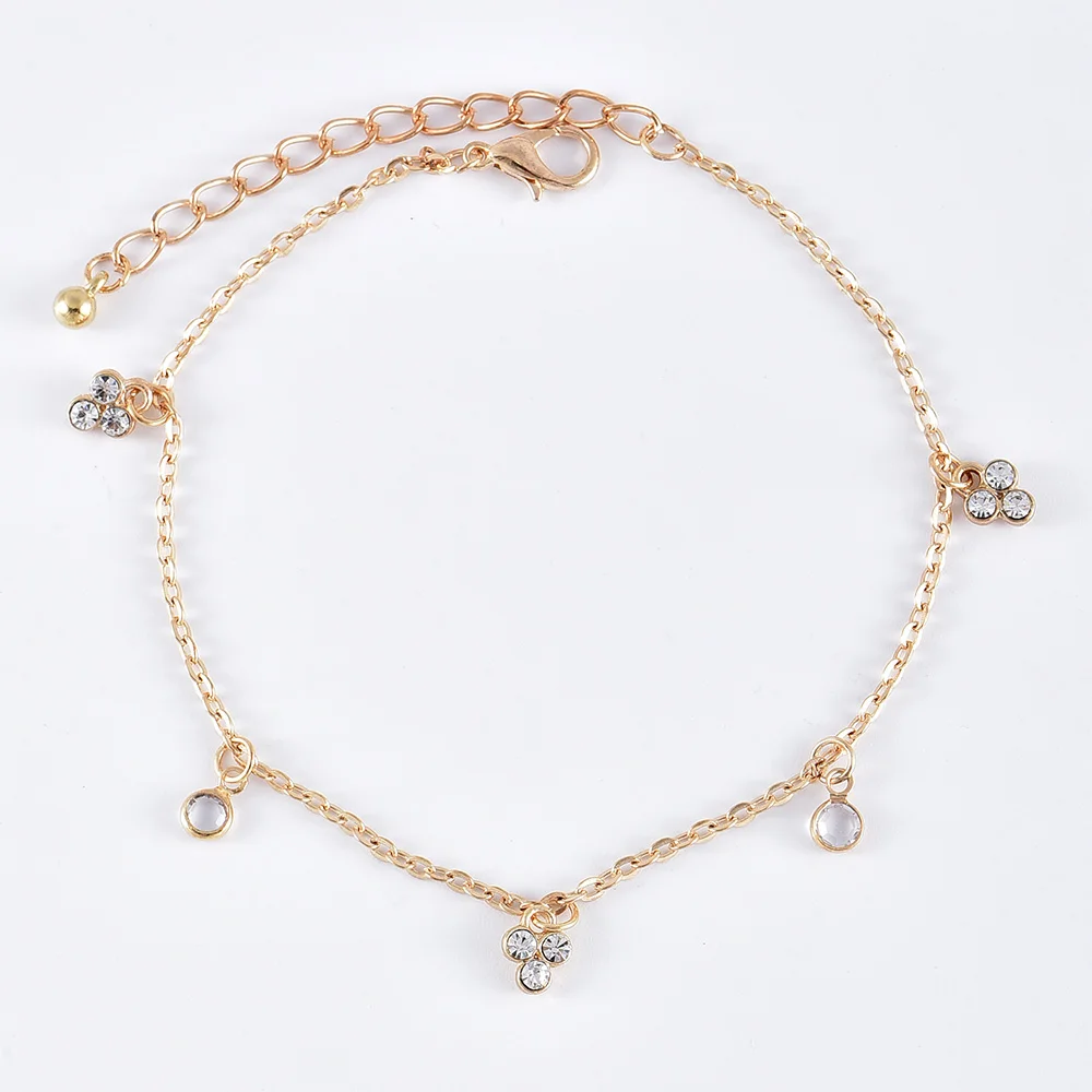 Модные женские браслеты на ногу 2 шт./компл. геометрический золотистый браслет с