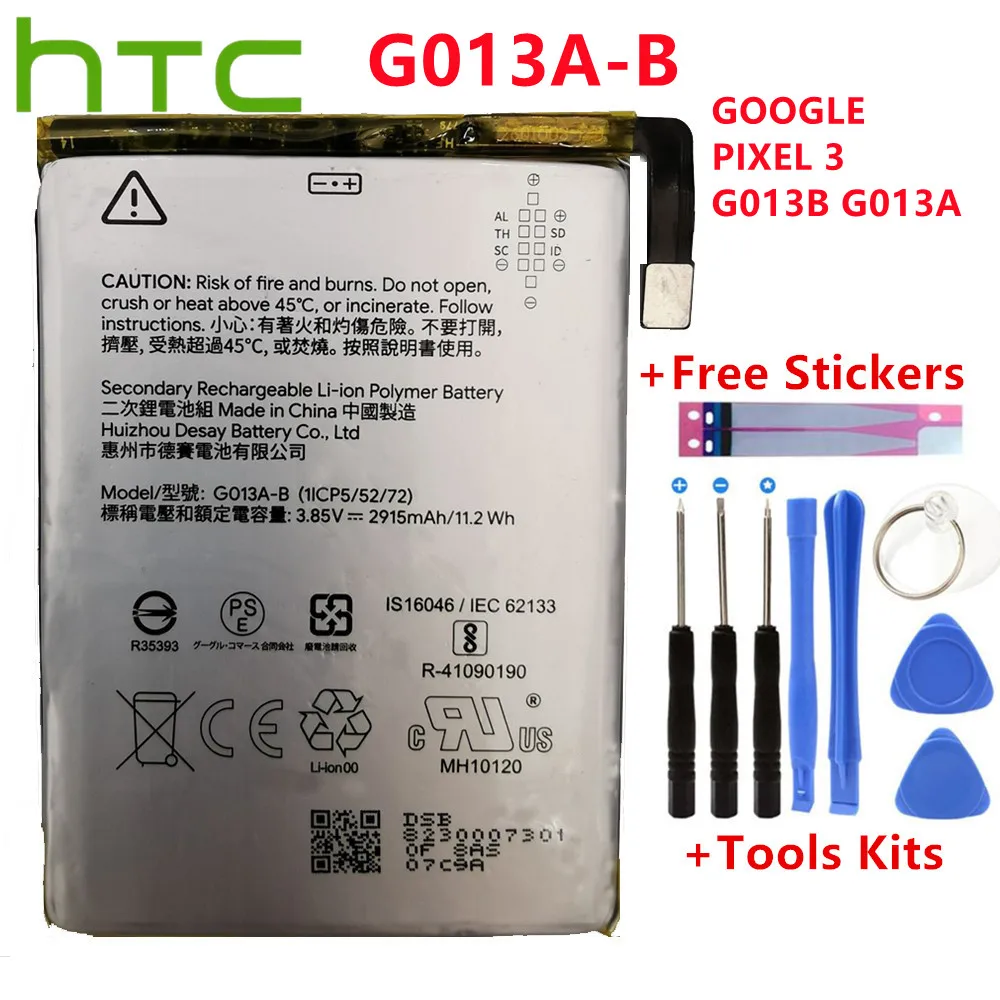 

Аккумулятор G013A-B 2915 мАч для телефона HTC GOOGLE PIXEL 3 G013B G013A, последняя продукция, аккумулятор высокого качества + номер для отслеживания