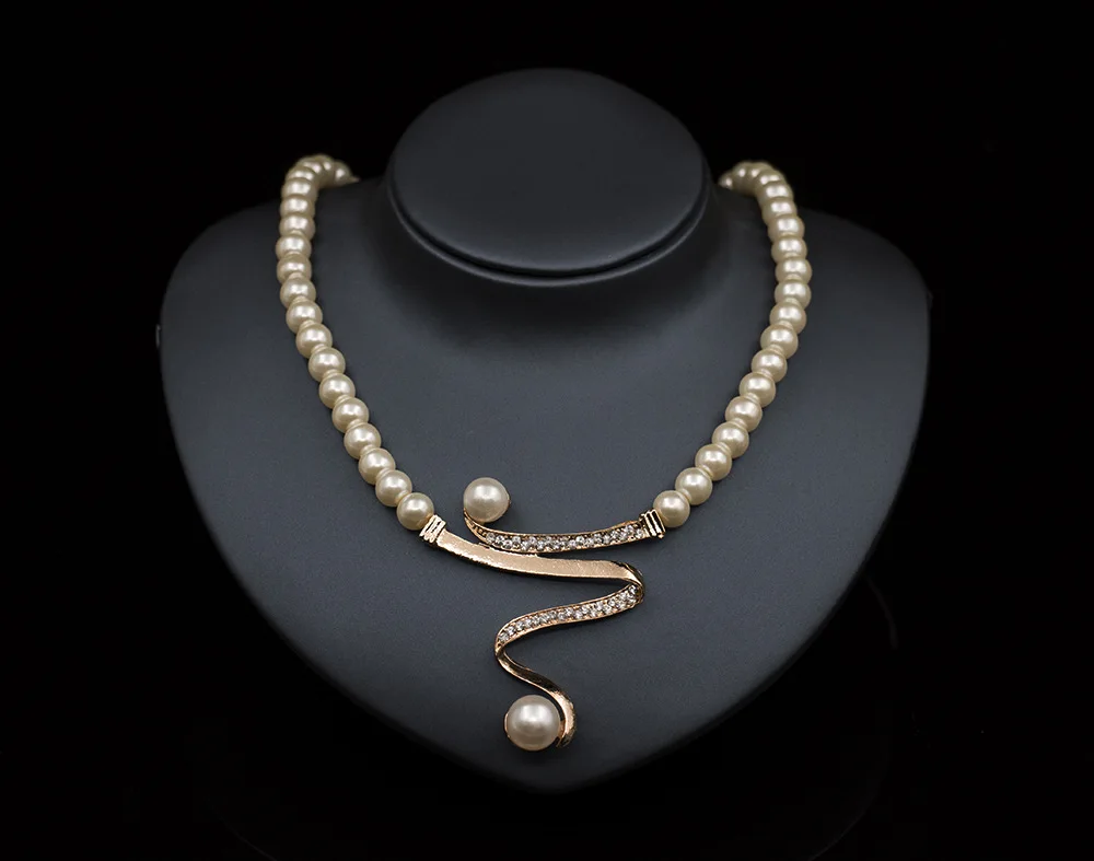 Модный стильный экологичный ювелирный набор из сплава с жемчугом для банкета