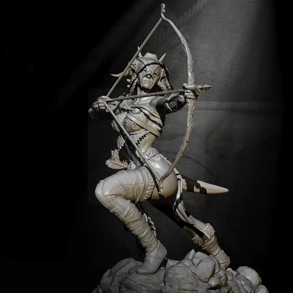 

H75mm 1/24 Field Female Archer Resin Soldier White Model Diy Model Hand Static 2647 Painted U4q4