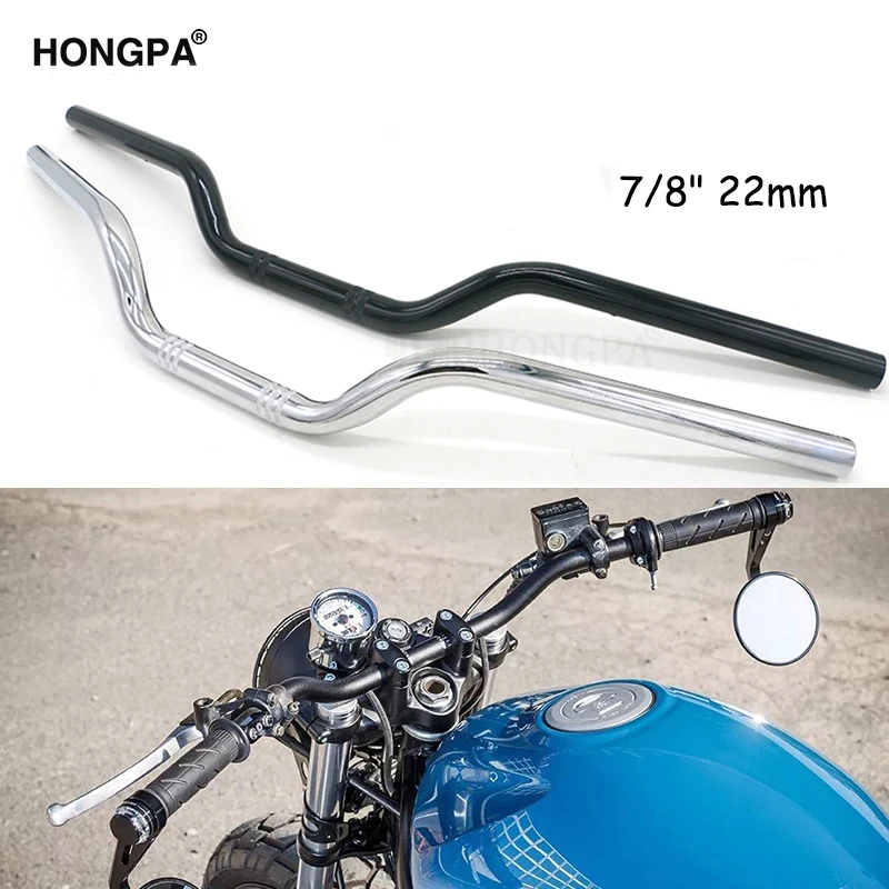 Универсальный черный хром 7/8 &quot22 мм алюминиевый руль мотоцикла Ручка Бар Винтаж
