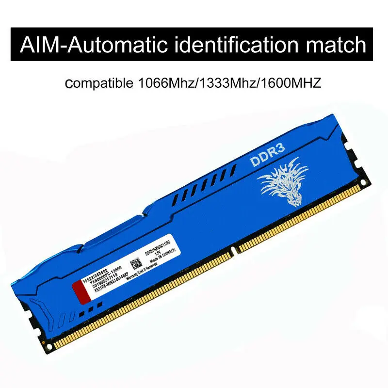 Синий DDR3 оперативная память 8 ГБ 1600 МГц 1866 240Pin CL11 DIMMPC3 12800 стационарного