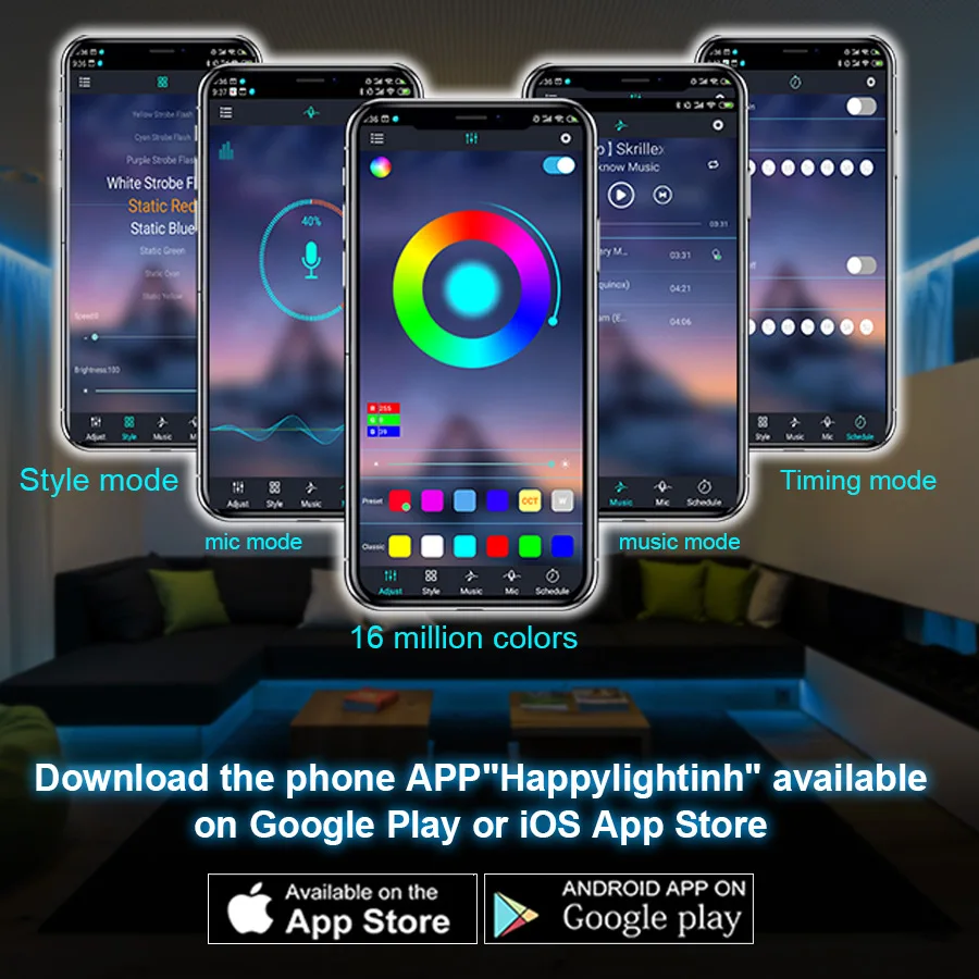 USB-ленсветильник Светодиодная гибкая с поддержкой Bluetooth 5 В 1-30 м |