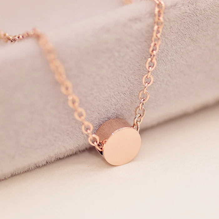 Модное ожерелье YUN RUO из розового золота с простым кулоном ювелирные изделия