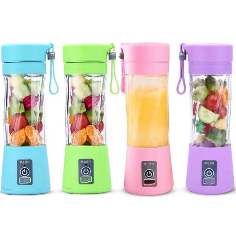 

Protable Mini Juicer Cup Single Serve Personal Size Blender USB Rechargeable 380ml Fruit Mixing Machine Multifunction