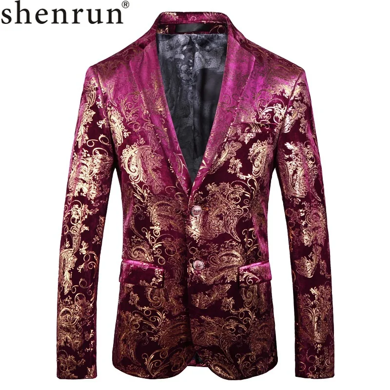 Мужской Блейзер Shenrun модные повседневные куртки осенне зимний бархатный пиджак с