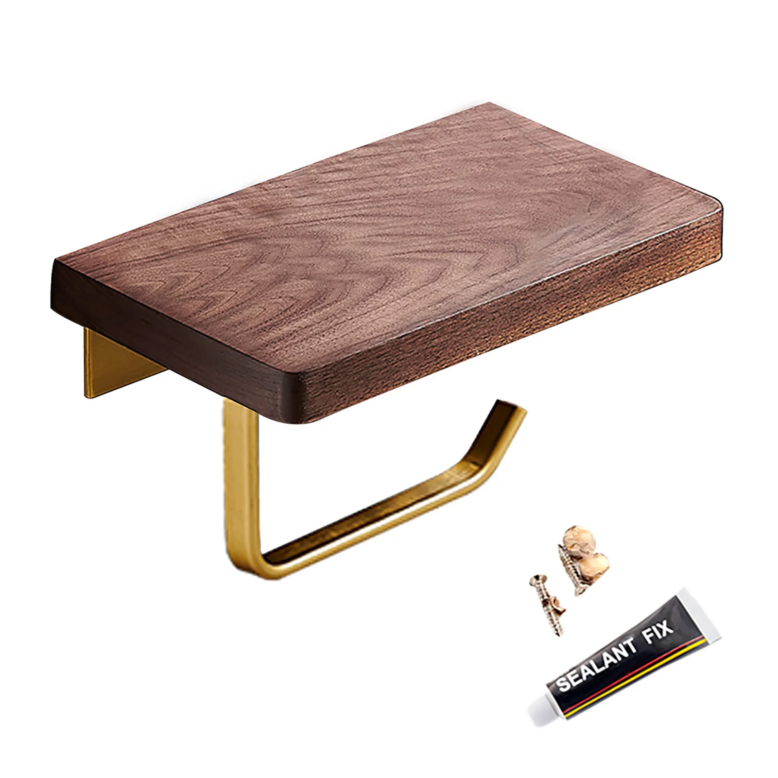 

Прочный деревянный настенный Дырокол с винтами, полка для ванной в форме трубы, полуоткрывающийся держатель