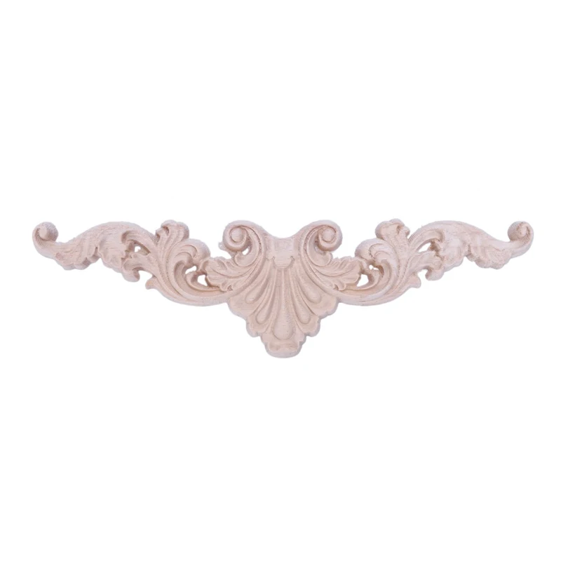 

Wood Carved Corner Onlay Applique Frame Decor Furniture Craft Unpainted Type:20*5cm