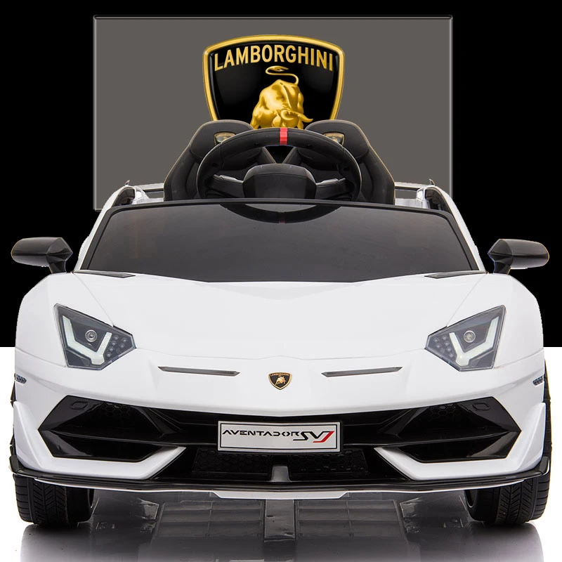 Белый Lamborghini Детский Электрический автомобиль четырехколесный супер пульт дистанционного управления Детская электрическая машина детская игрушка автомобиль может сидеть человек - Цвет: Белый