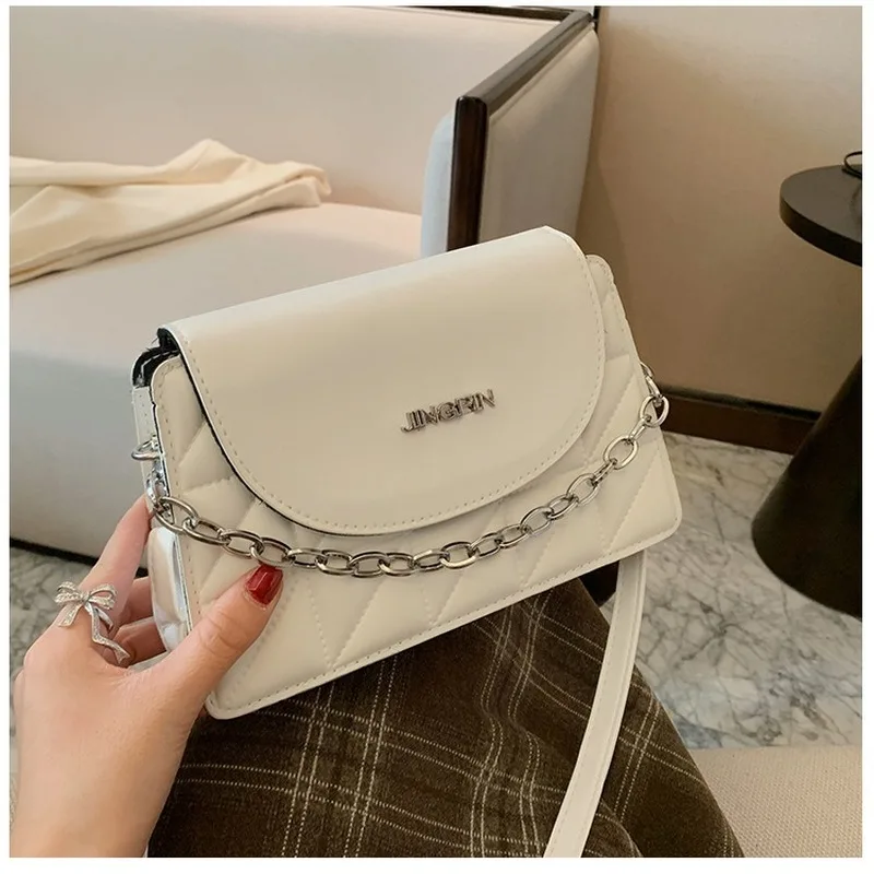 

Fashion texture small bag women's bag 2021 spring new trend wild chain handbag shoulder messenger bag small square bag