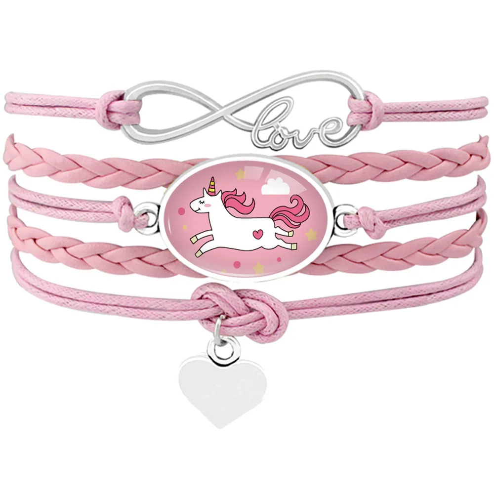 

Unicorn Mom Heart Infinity Charm Bracelets Birthday Gift
