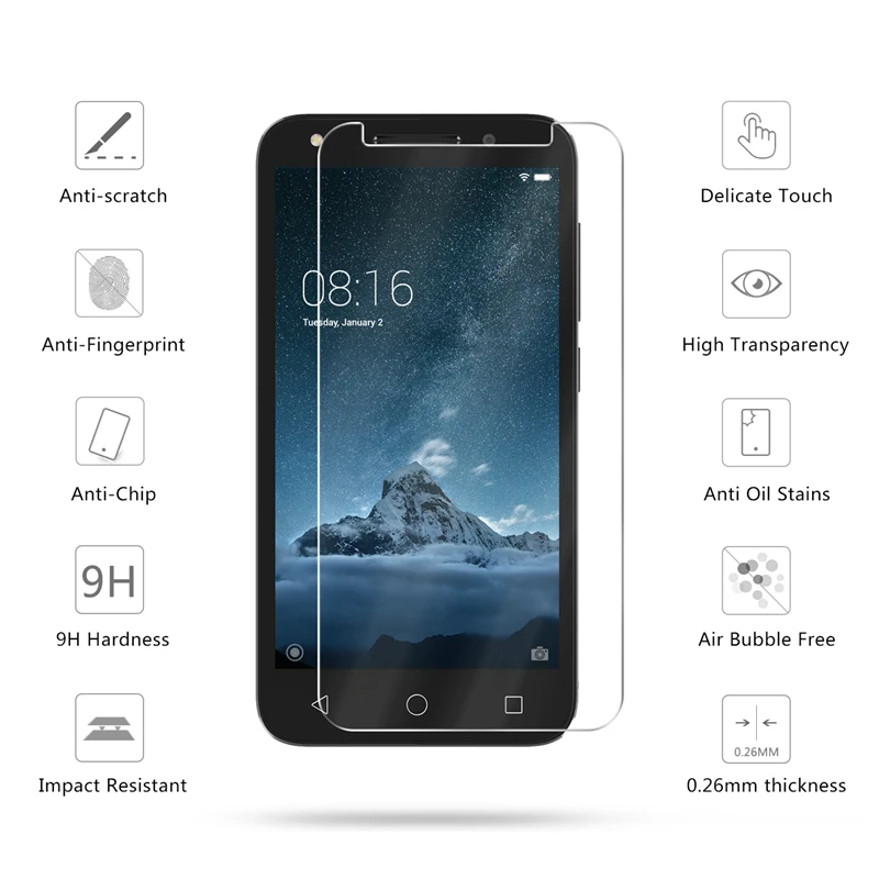 9H HD Tempered Glass For Alcatel U5 A30 C5 C7 A7 Screen Protector For Alcatel Pop 3 4 5.0 Pixi 3 Idol 3 5S 6060 Protective Glass