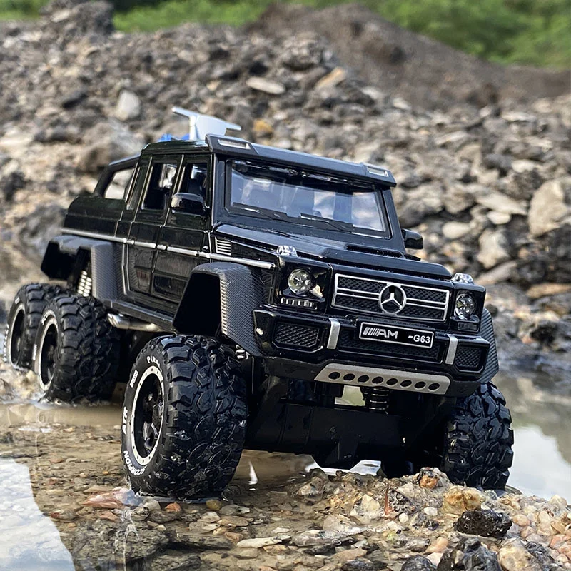 

1:28 BenzsG63 G63 6*6 Big Tyre Off-Road Vehicle Alloy Pickup Car Model Diecast & Toy Vehicles Metal Car Model Childrens Toy Gift