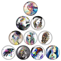 zb1270 fashion indian girl beauty 10pcs mixed 12mm16mm18mm25mm round photo glass cabochon demo flat back making findings